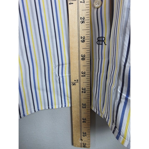 Brooks Brothers x Thomas Mason Superfine Shirting Striped Shirt Italy Sz 17-1/2 - Picture 8 of 10